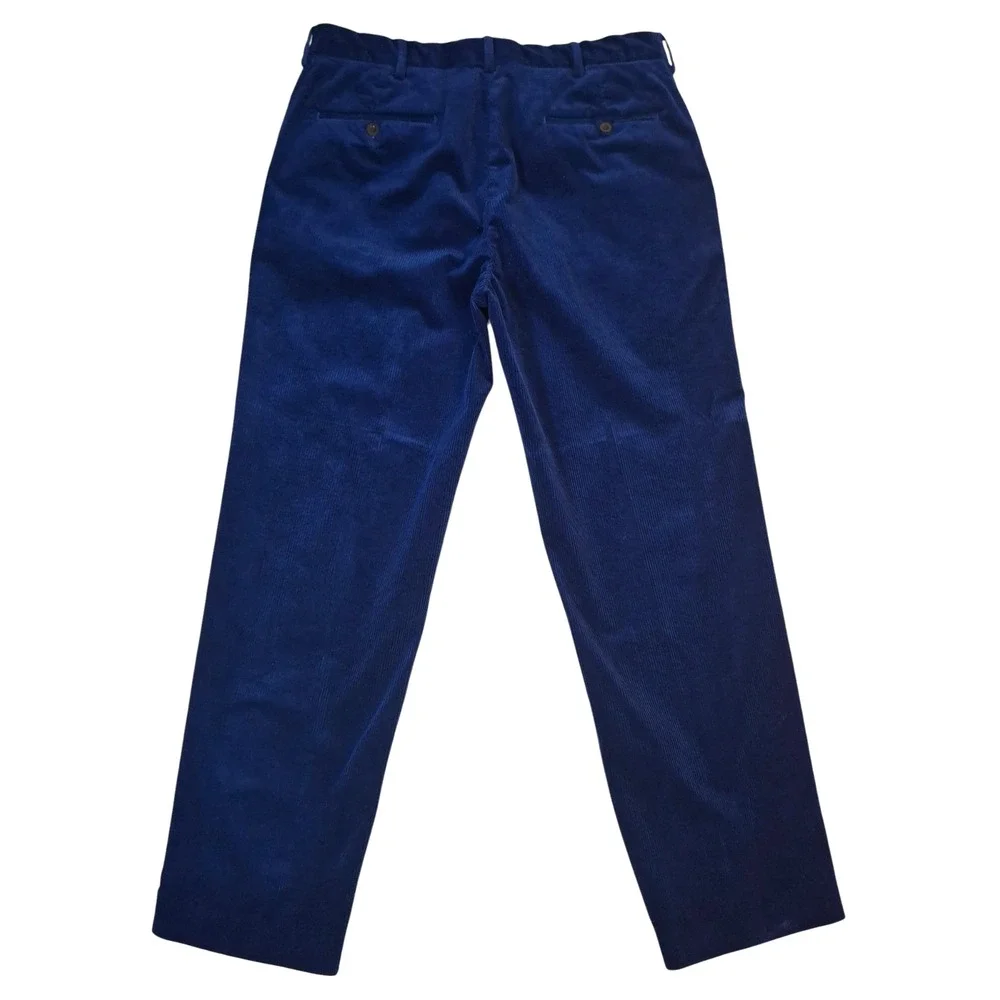 Polo Ralph Lauren Preston Corduroy Pants Men's 34x30*  Blue Flat Front Y2K